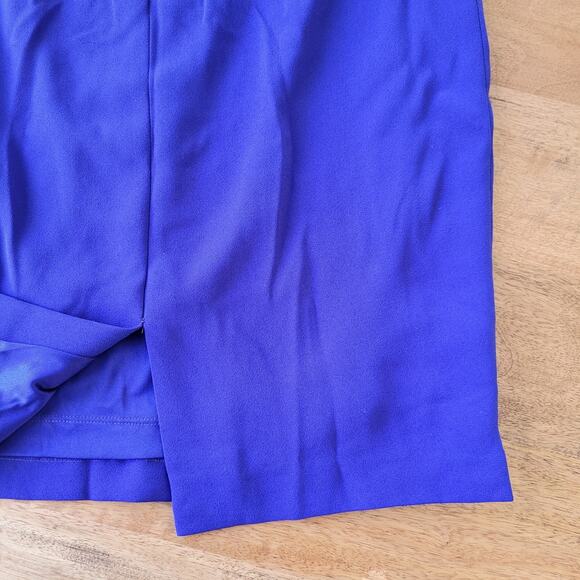 Ivanka Trump Dress Womens Sz 2 Blue with Gold Hardware Pleat Front Office Party - Picture 9 of 11